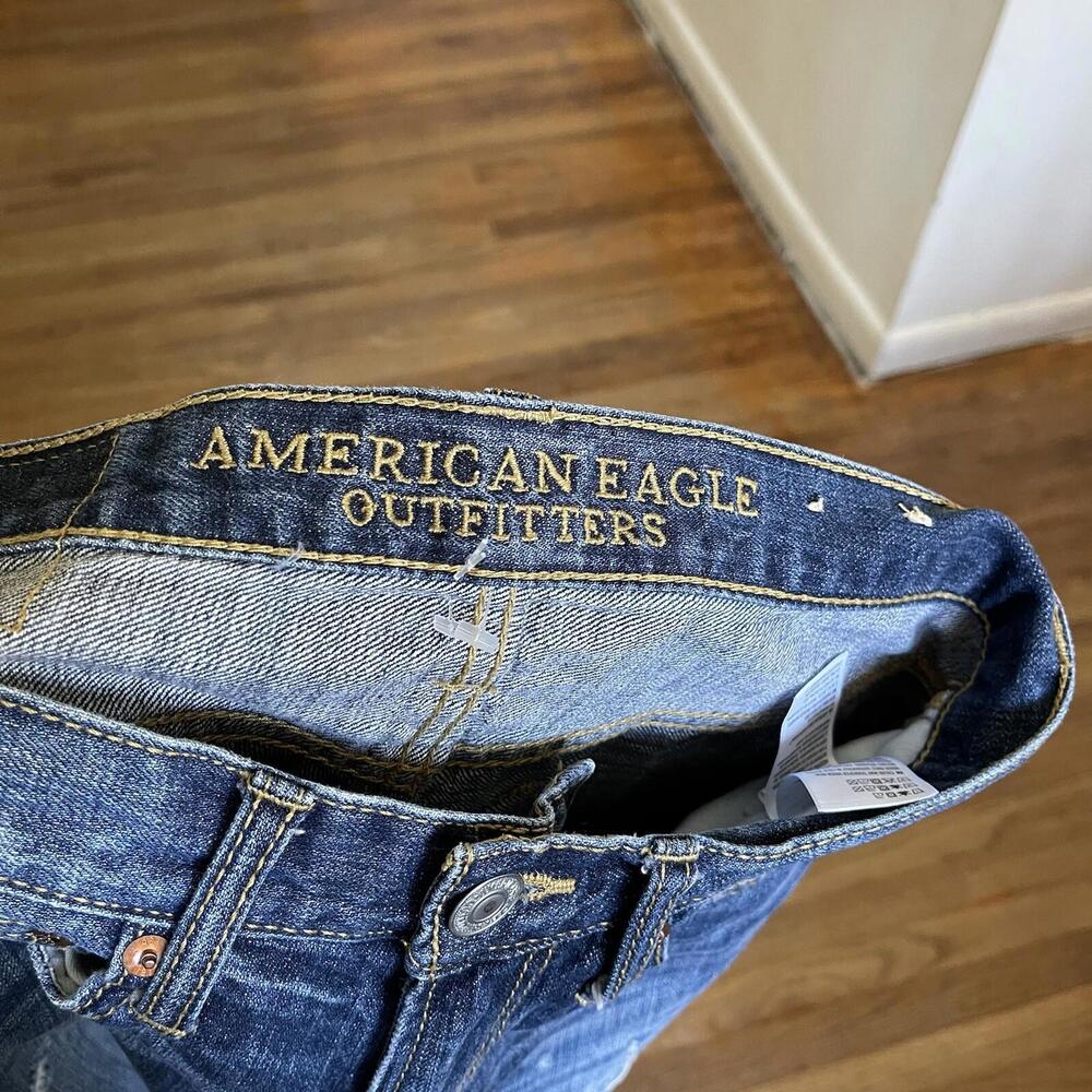 size 26x28 AEO American Eagle distressed slim jeans ExcellentC 100%Cotton - Picture 5 of 8